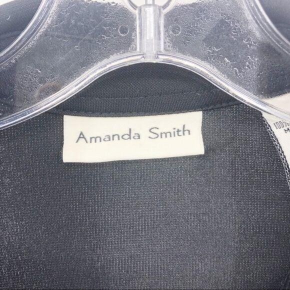 Amanda Smith Blouse Button Front Black Medium - Picture 6 of 8